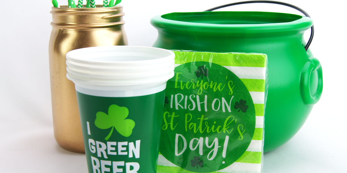 St Saint Patricks Day Drink Green Lucky Tumbler Cup Straw 16oz Water Plastic  - Cap Store Online.com