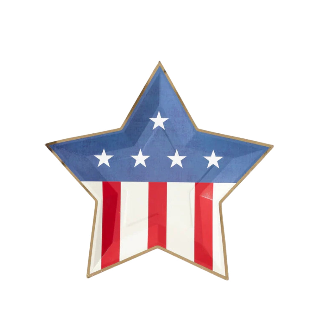 Stars & Stripes Star 4th of July Plate