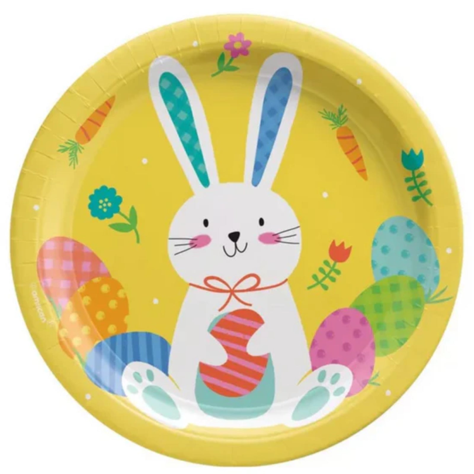 Yellow Bunny Easter Dessert Plates – Set of 8 | Cute Bunny Ear Paper Plates for Easter Parties & Spring Celebrations