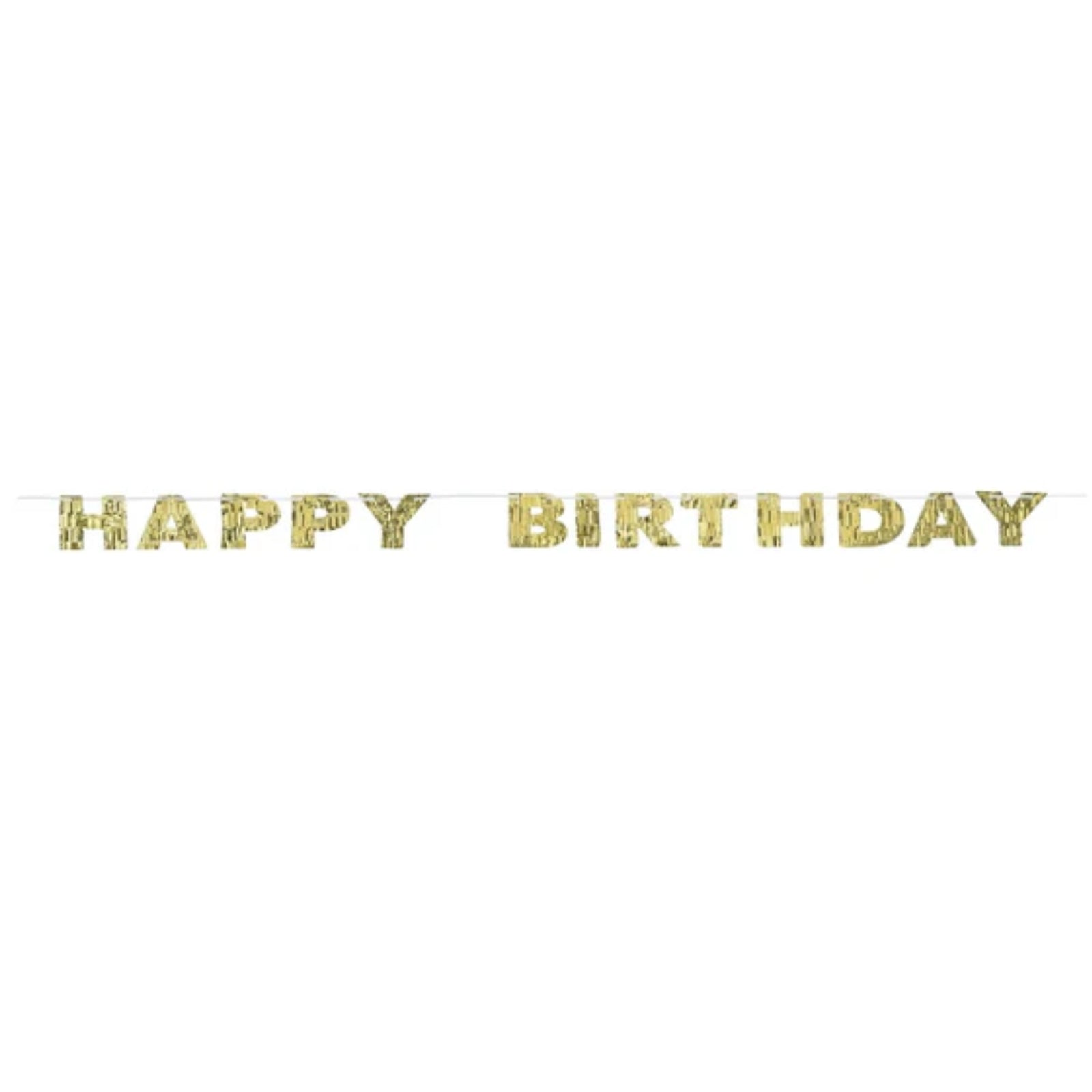 Gold Happy Birthday Fringe Banner – 8 Ft | Metallic Gold Party Decoration for Milestone Birthdays & Celebrations