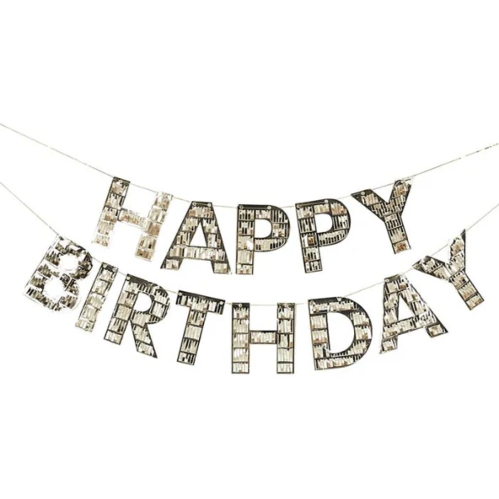 Gold Happy Birthday Fringe Banner – 8 Ft | Metallic Gold Party Decoration for Milestone Birthdays & Celebrations