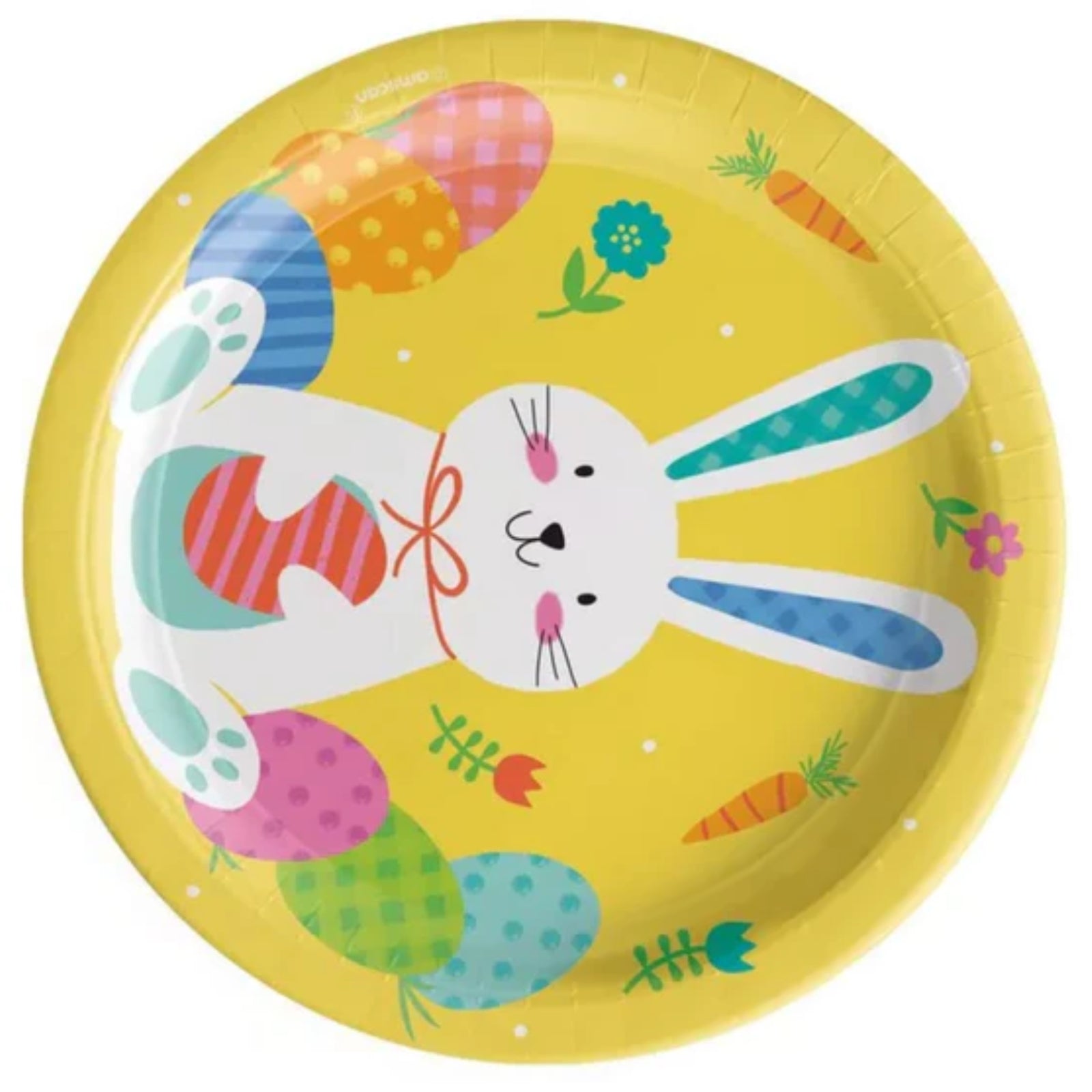 Yellow Bunny Easter Dessert Plates – Set of 8 | Cute Bunny Ear Paper Plates for Easter Parties & Spring Celebrations