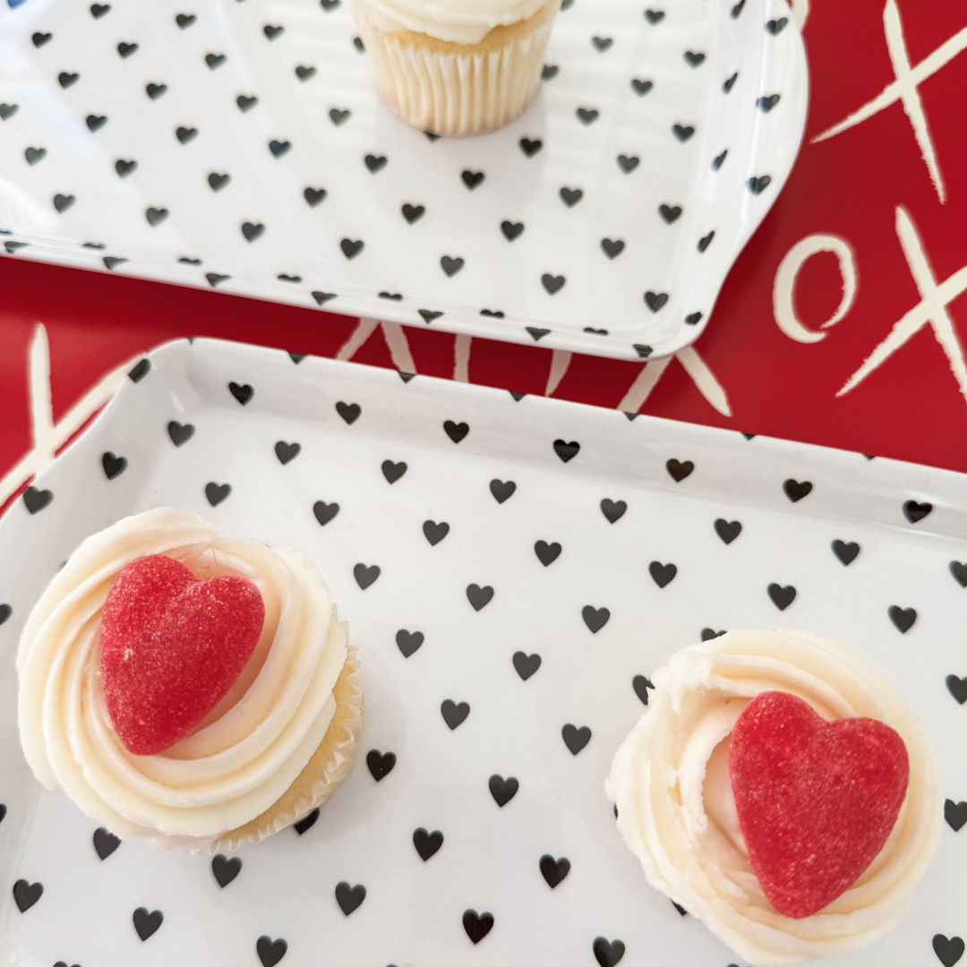 Black Hearts Valentine's Serving Tray