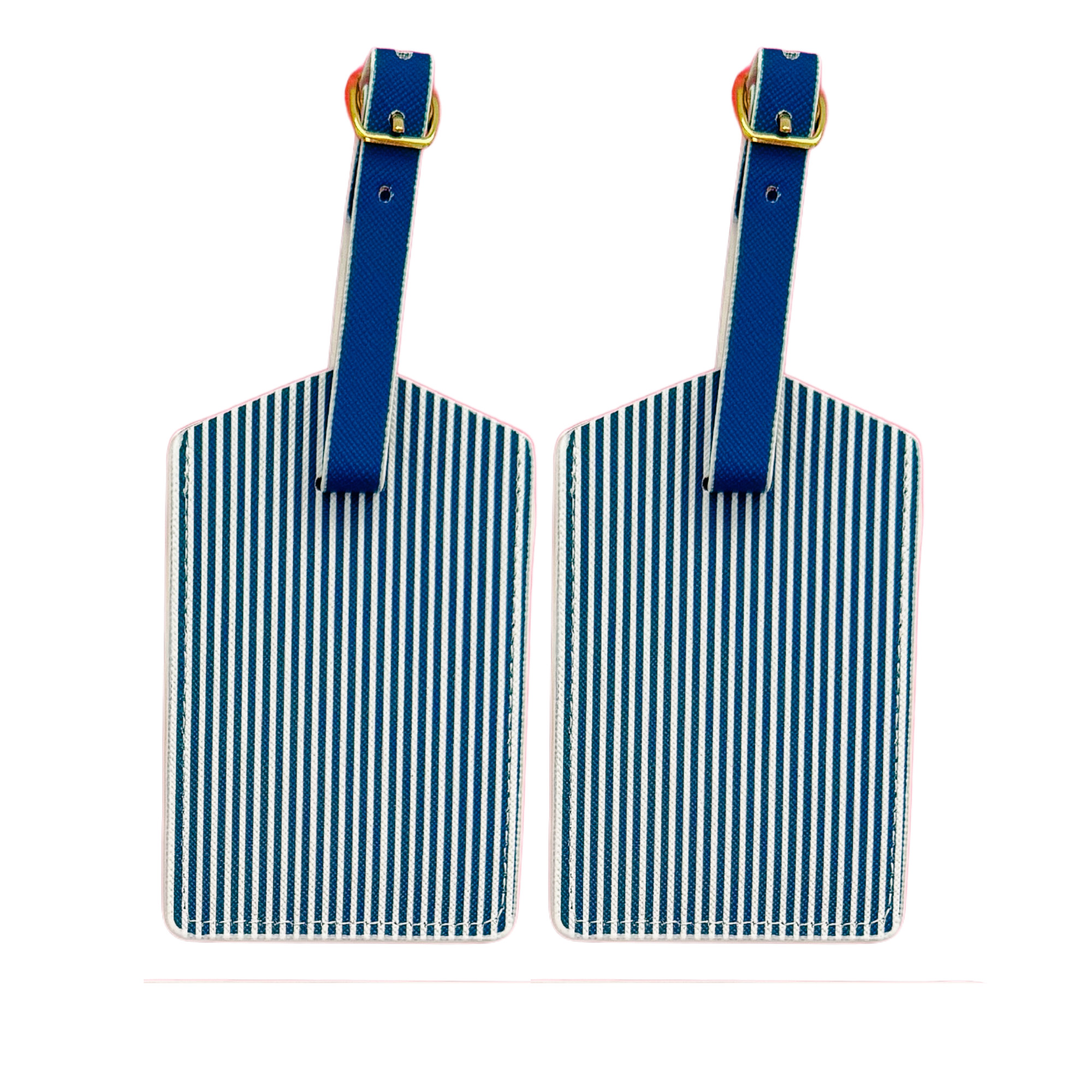 Stylish Navy Stripe Luggage Tag Set (2-Pack) for Travel Convenience