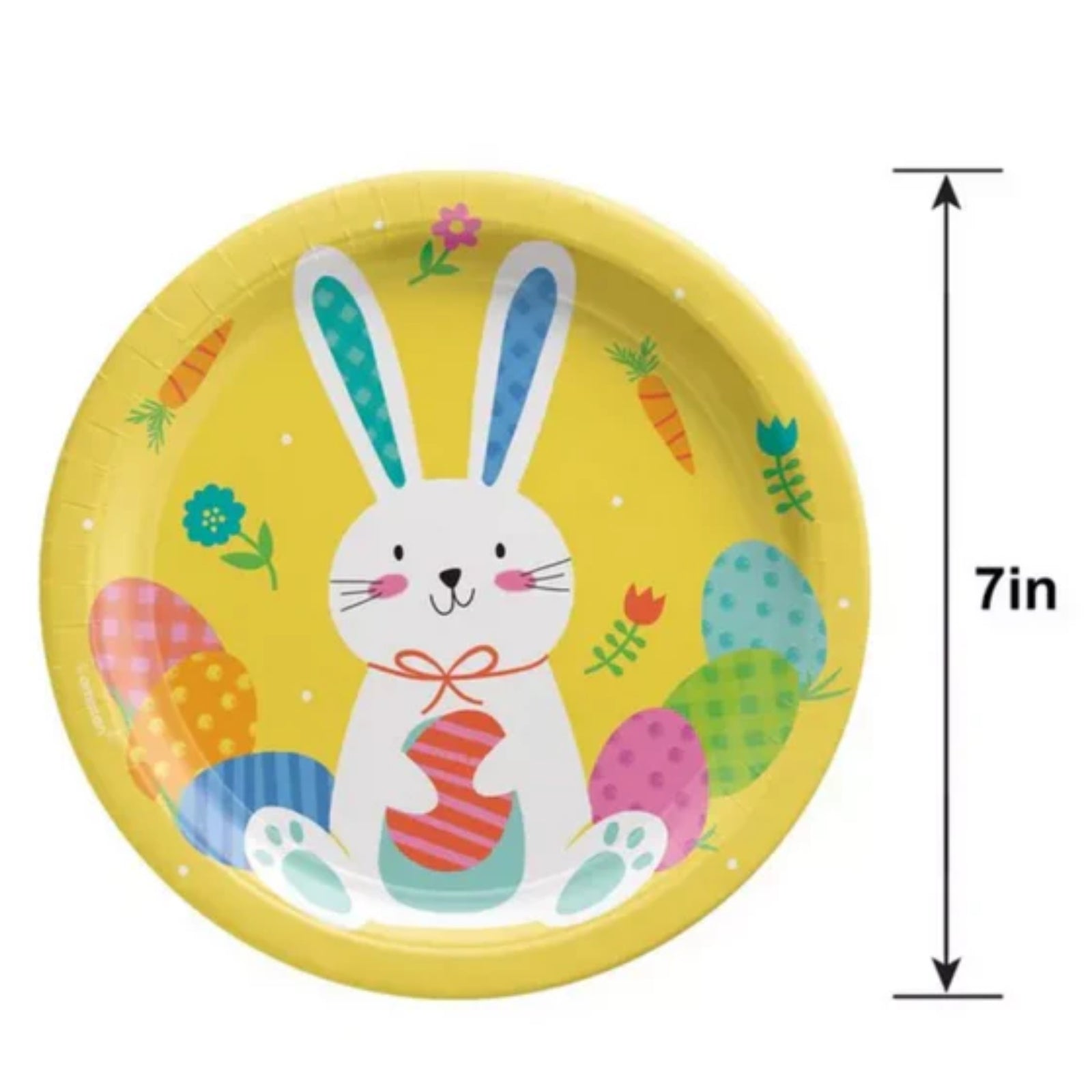 Yellow Bunny Easter Dessert Plates – Set of 8 | Cute Bunny Ear Paper Plates for Easter Parties & Spring Celebrations