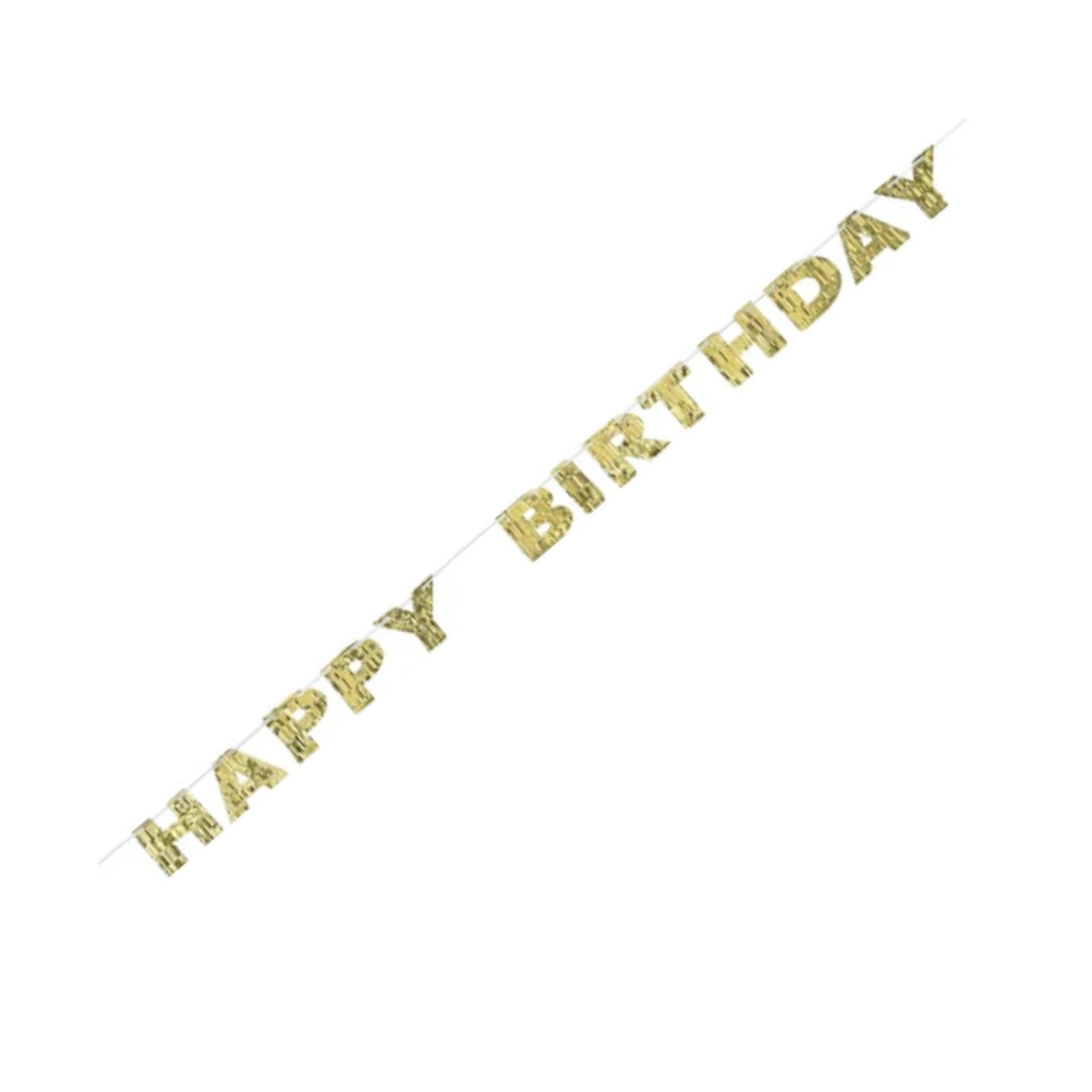 Gold Happy Birthday Fringe Banner – 8 Ft | Metallic Gold Party Decoration for Milestone Birthdays & Celebrations