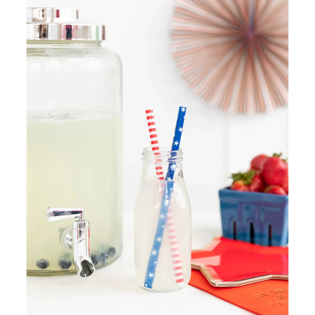 Patriotic Red, White & Blue Reusable Straws