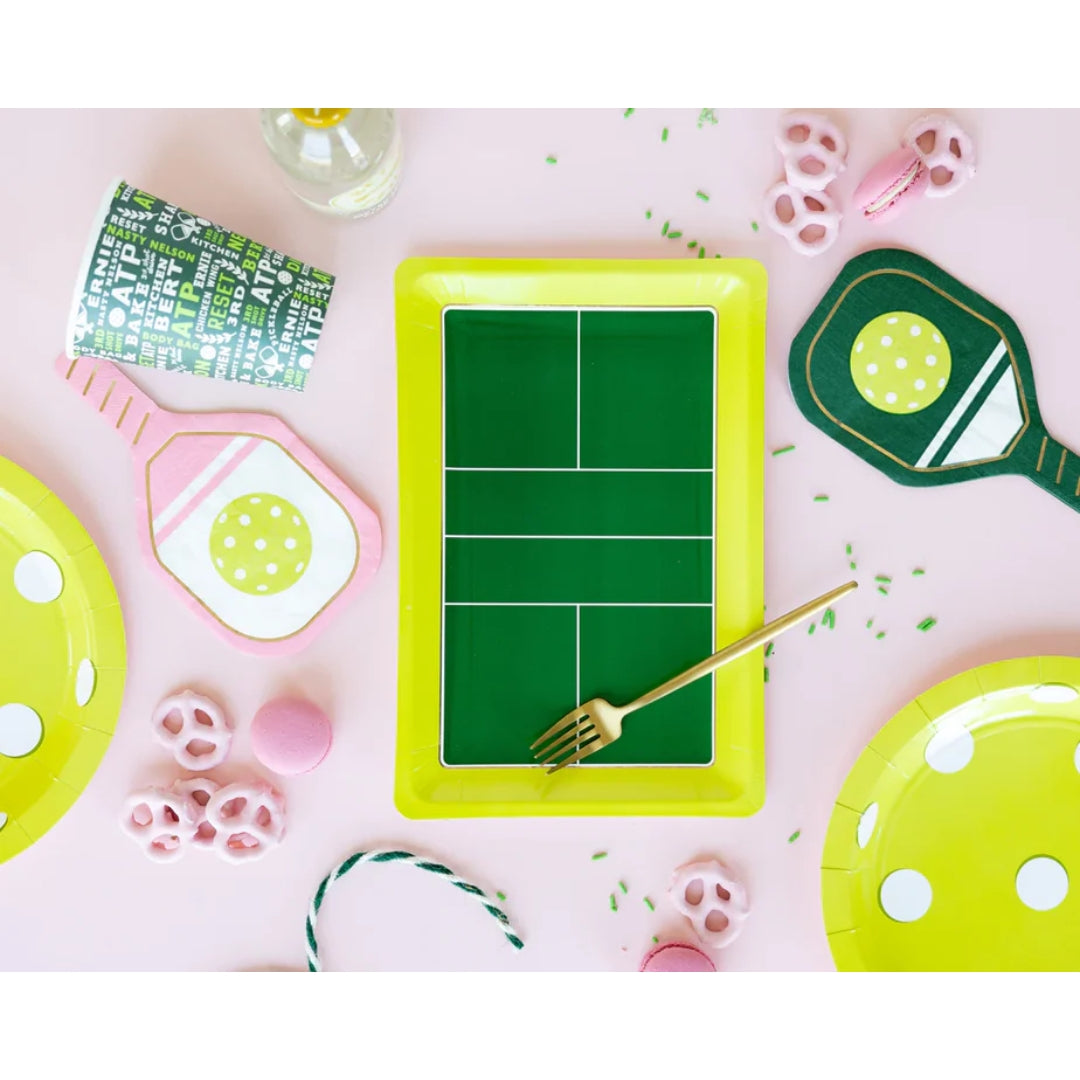 Pickleball Party Plates: Fun Yellow & Green Plates for Lunch & Dinner