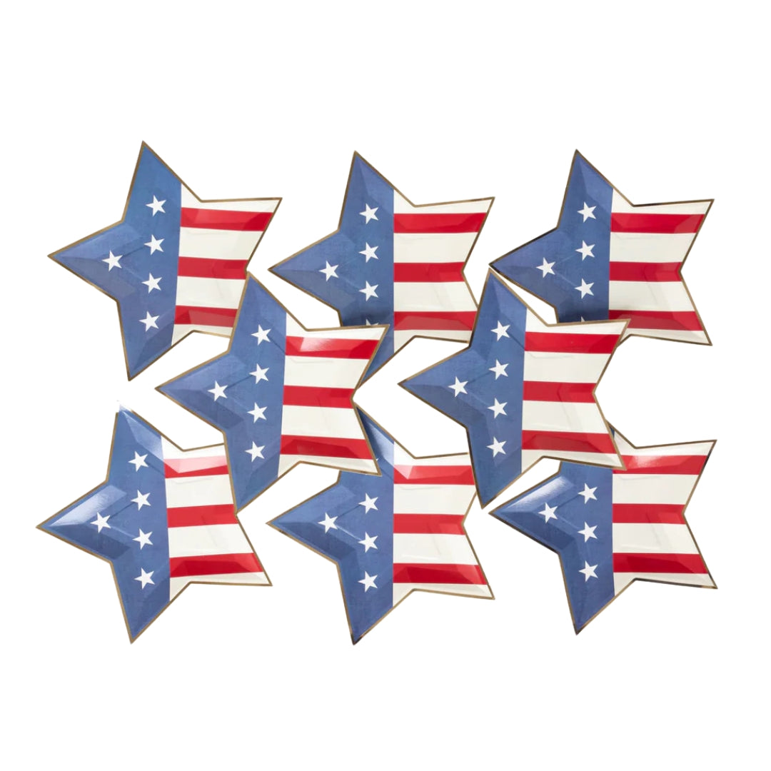 Stars & Stripes Star 4th of July Plate