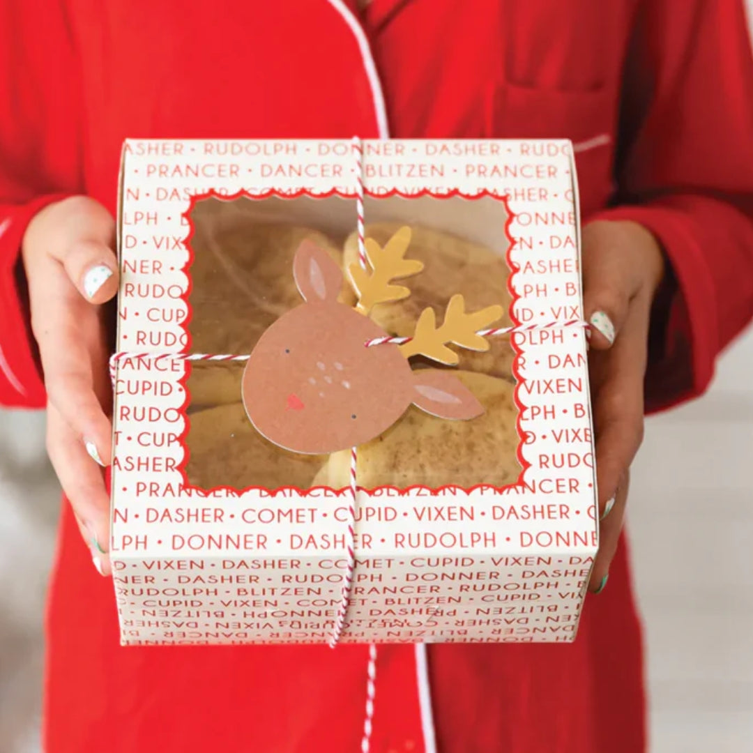 Rudolph Reindeer Treat Box Set - 6 Boxes with Tags & Twine