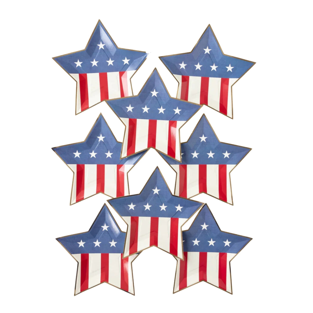 Stars & Stripes Star 4th of July Plate