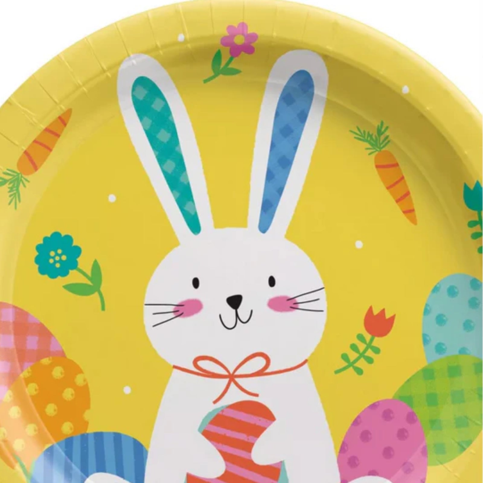 Yellow Bunny Easter Dessert Plates – Set of 8 | Cute Bunny Ear Paper Plates for Easter Parties & Spring Celebrations