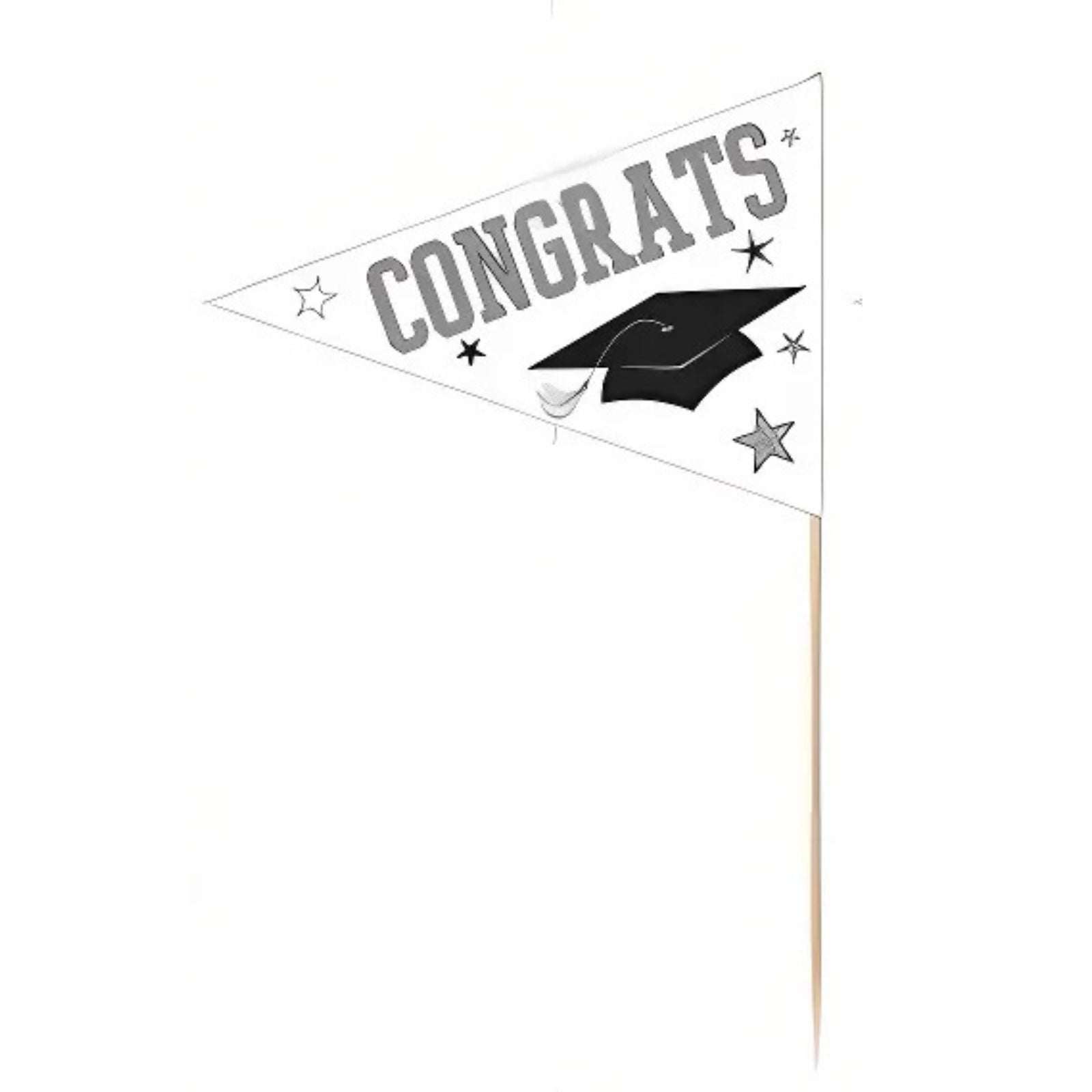 Graduation Party Cupcake & Food Picks – 36 Ct | Black Grad Cap Toppers for Celebration and Dessert Décor