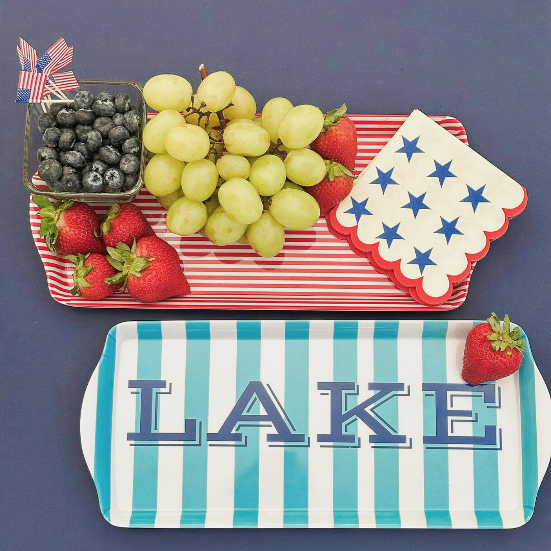 Red Stripe Melamine Multi Purpose Party Tray for Appetizers & Desserts