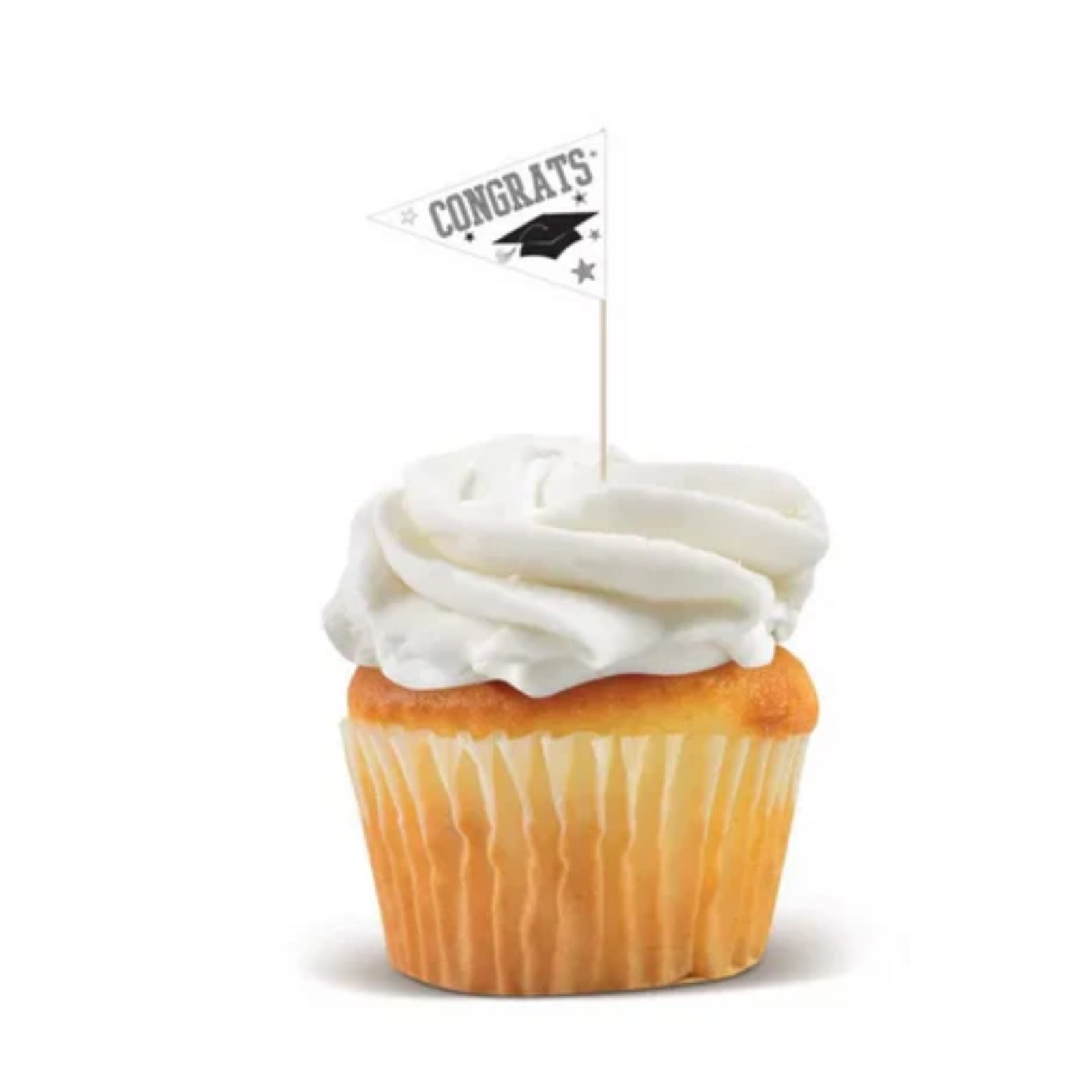 Graduation Party Cupcake & Food Picks – 36 Ct | Black Grad Cap Toppers for Celebration and Dessert Décor