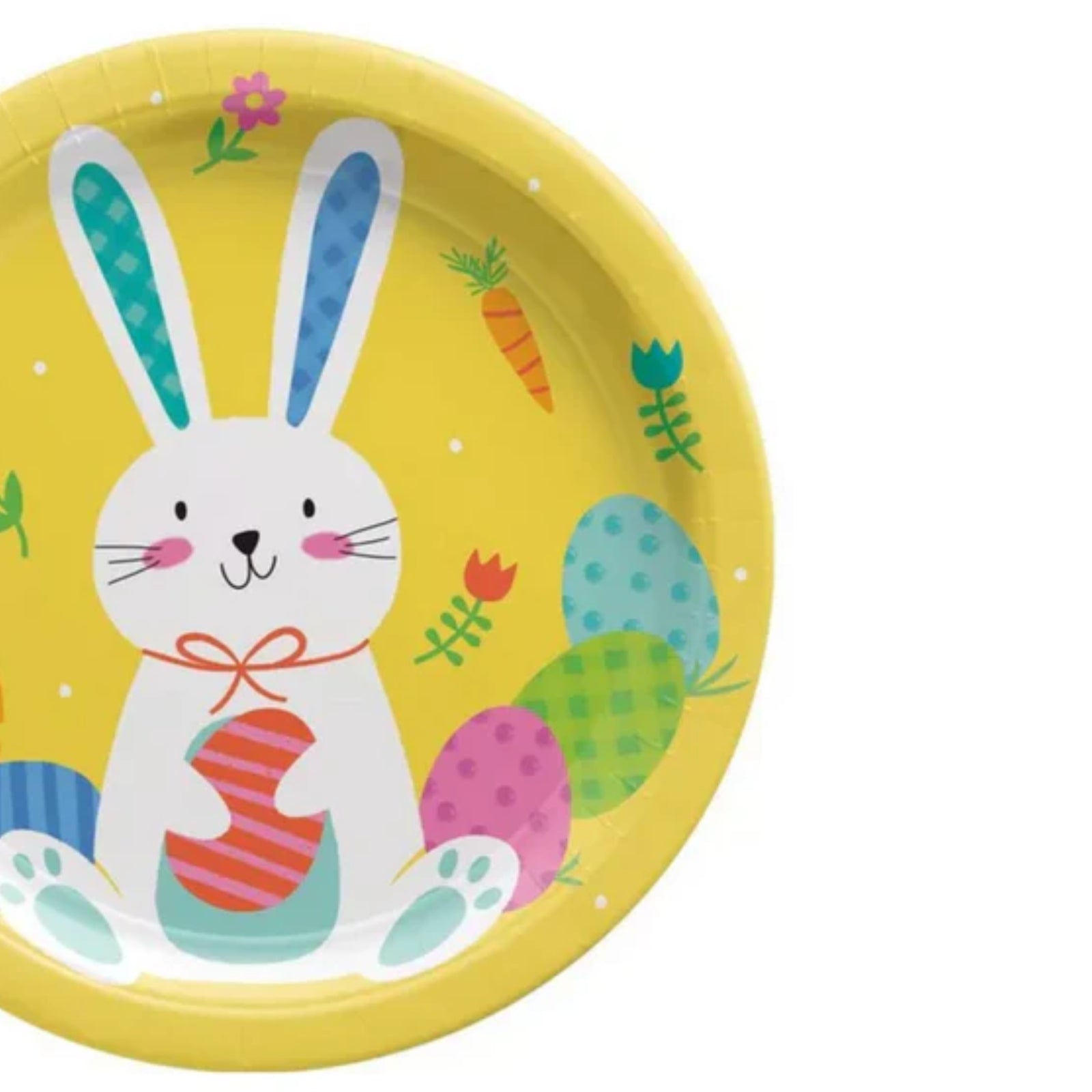 Yellow Bunny Easter Dessert Plates – Set of 8 | Cute Bunny Ear Paper Plates for Easter Parties & Spring Celebrations