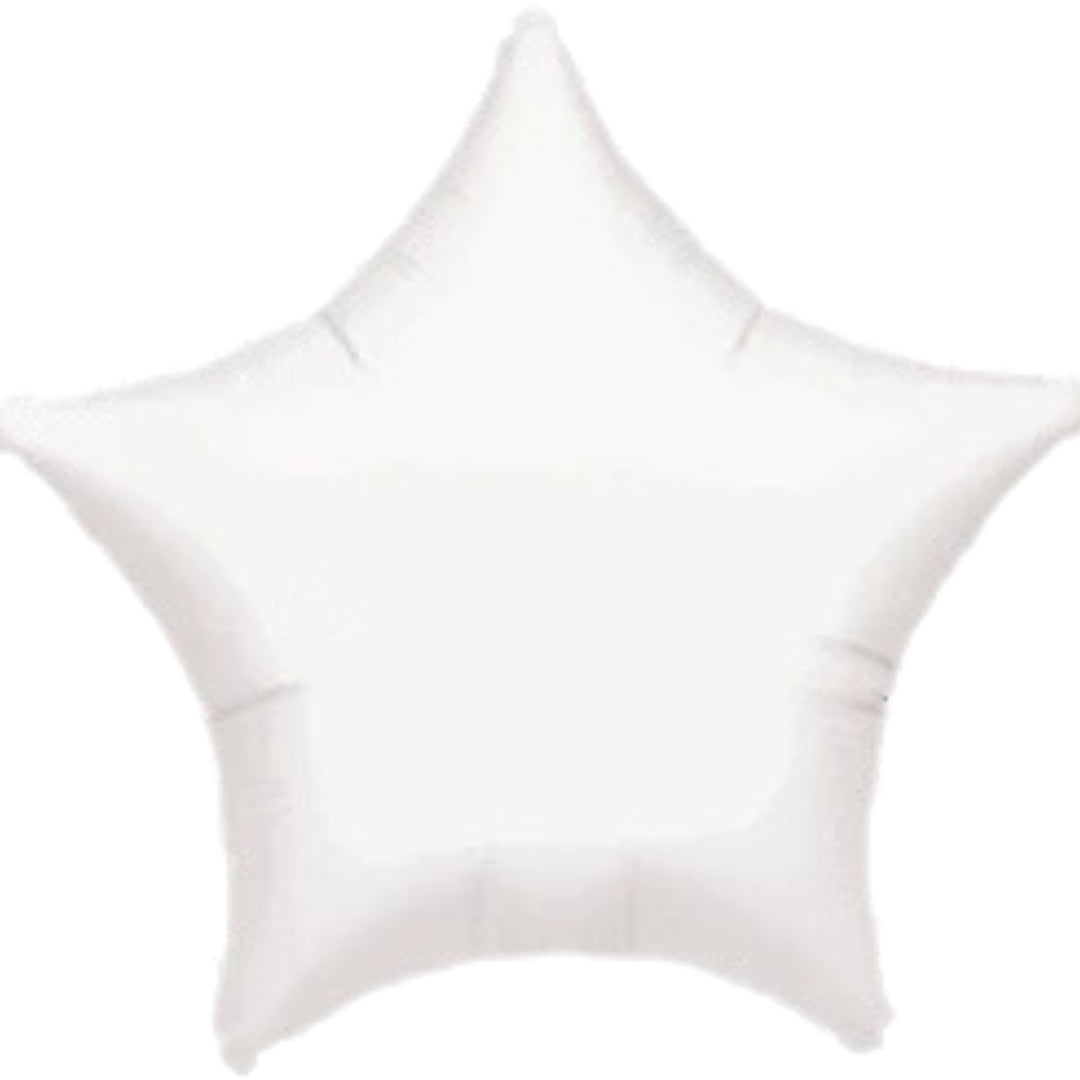 19" Metallic White Star Balloon for New Year's, Graduations & Star-Themed Parties