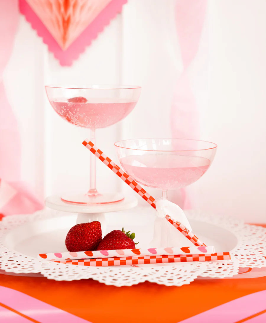 Reusable Heart Straws - Perfect for Valentine's Parties & Special Events