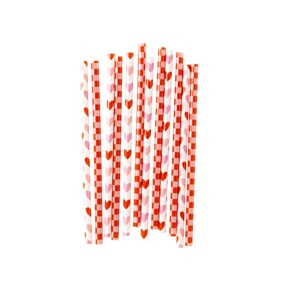 Reusable Heart Straws - Perfect for Valentine's Parties & Special Events